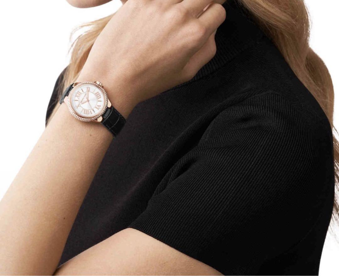  Shop Authentic Michael Kors Camille Three-Hand Crystals White Dial Black Leather Strap Watch for Women - MK2962 - Luxxuri