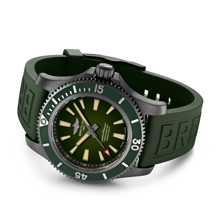  Shop Authentic Breitling Superocean Automatic 46 Green Dial Green Rubber Strap Watch for Men - M173681A1L1S1 - Luxxuri