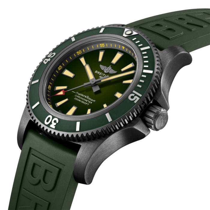  Shop Authentic Breitling Superocean Automatic 46 Green Dial Green Rubber Strap Watch for Men - M173681A1L1S1 - Luxxuri