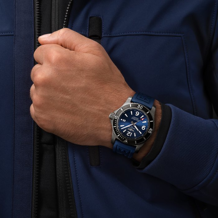  Shop Authentic Breitling Superocean Automatic 46mm Blue Dial Blue Rubber Strap Watch for Men - M17368D71C1S1 - Luxxuri