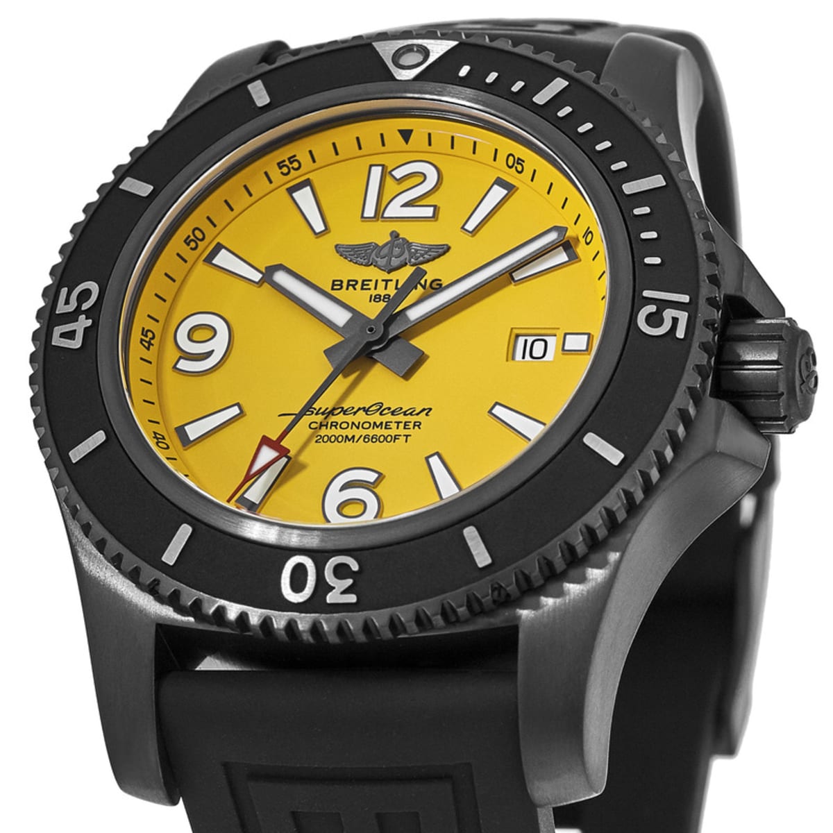  Shop Authentic Breitling Superocean Automatic 46mm Yellow Dial Black Rubber Strap Watch for Men - M17368D71I1S1 - Luxxuri