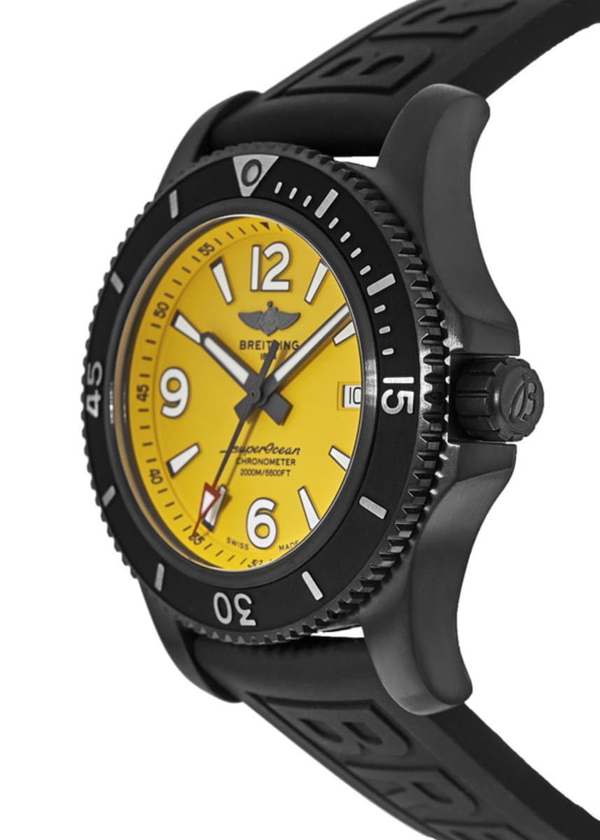  Shop Authentic Breitling Superocean Automatic 46mm Yellow Dial Black Rubber Strap Watch for Men - M17368D71I1S1 - Luxxuri