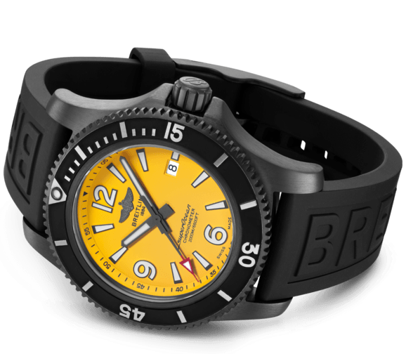  Shop Authentic Breitling Superocean Automatic 46mm Yellow Dial Black Rubber Strap Watch for Men - M17368D71I1S1 - Luxxuri
