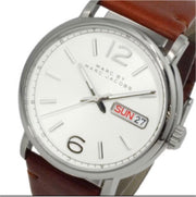  Shop Authentic Marc Jacobs Fergus White Dial Brown Leather Strap Watch for Men - MBM5080 - Luxxuri