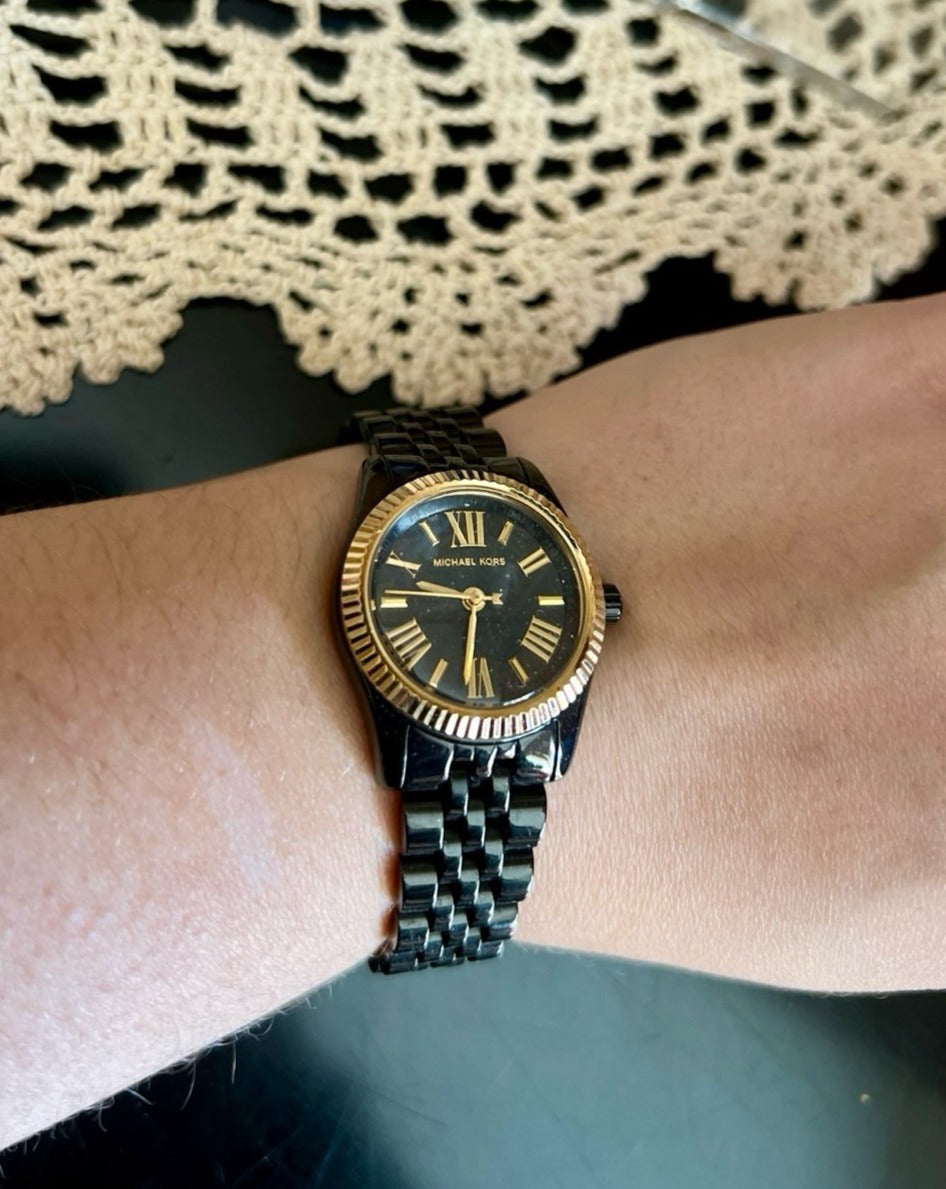  Shop Authentic Michael Kors Lexington Quartz Black Dial Black Steel Strap Watch for Women - MK3299 - Luxxuri