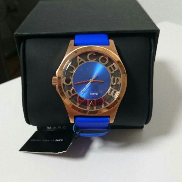  Shop Authentic Marc Jacobs Henry Skeleton Blue Dial Blue Leather Strap Watch for Women - MBM1244 - Luxxuri