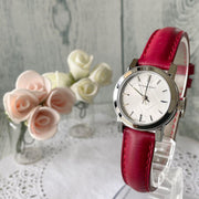  Shop Authentic Burberry The City Silver Dial Red Strap Watch for Women - BU9232 - Luxxuri