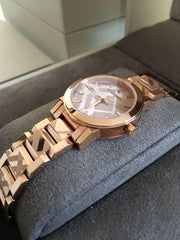  Shop Authentic Burberry The City Rose Gold Dial Rose Gold Steel Strap Watch for Women - BU9235 - Luxxuri