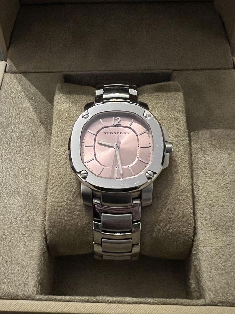  Shop Authentic Burberry The Britain Pink Dial Silver Steel Strap Watch for Women - BBY1704 - Luxxuri