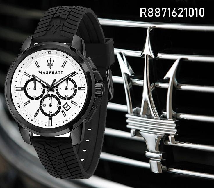  Shop Authentic Maserati Successo 44mm White Dial Black Silicone Strap Watch For Men - R8871621010 - Luxxuri