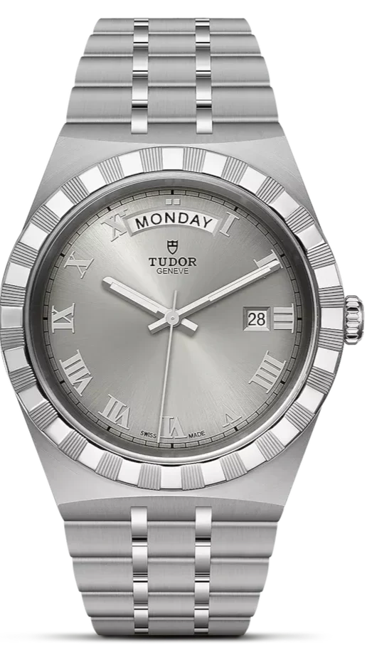  Shop Authentic Tudor Royal Day Date Diamonds Automatic Silver Dial Silver Steel Strap Watch for Men - M28600-0002 - Luxxuri