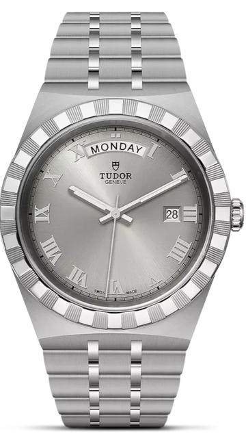  Shop Authentic Tudor Royal Day Date Diamonds Automatic Silver Dial Silver Steel Strap Watch for Men - M28600-0002 - Luxxuri