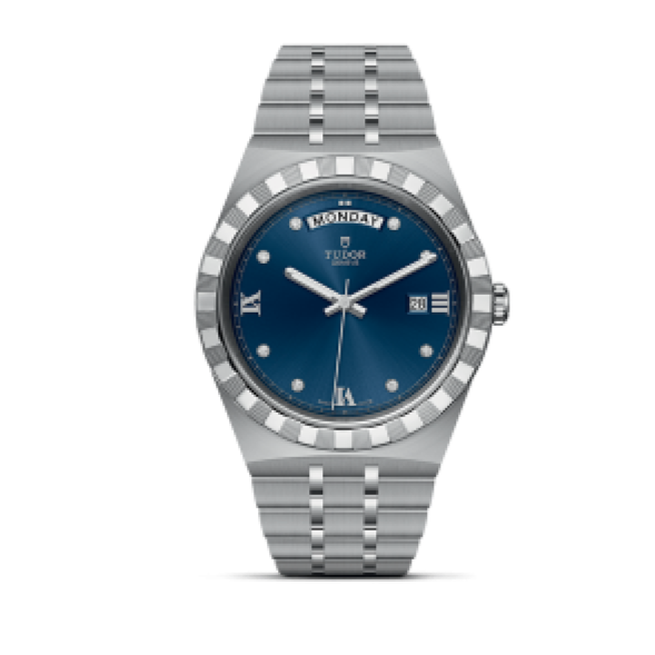  Shop Authentic Tudor Royal Automatic Diamonds Blue Dial Silver Steel Strap Watch for Men - M28600-0006 - Luxxuri