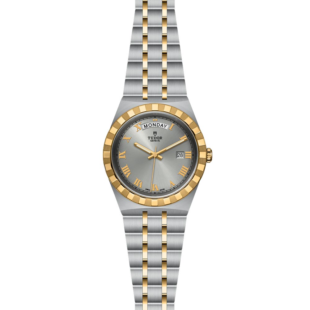  Shop Authentic Tudor Royal Automatic Silver Dial Two Tone Steel Strap Watch for Men - M28603-0001 - Luxxuri