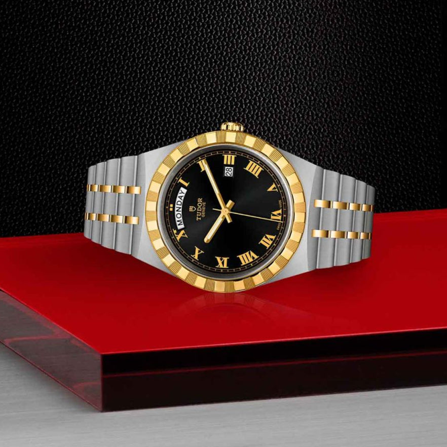  Shop Authentic Tudor Royal Automatic Black Dial Two Tone Steel Strap Watch for Men - M28603-0003 - Luxxuri