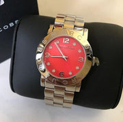  Shop Authentic Marc Jacobs Amy Red Dial Silver Steel Strap Watch for Women - MBM3302 - Luxxuri