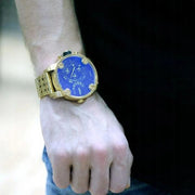  Shop Authentic Diesel Mr Daddy Blue Dial Gold Steel Strap Watch For Men - DZ7347 - Luxxuri