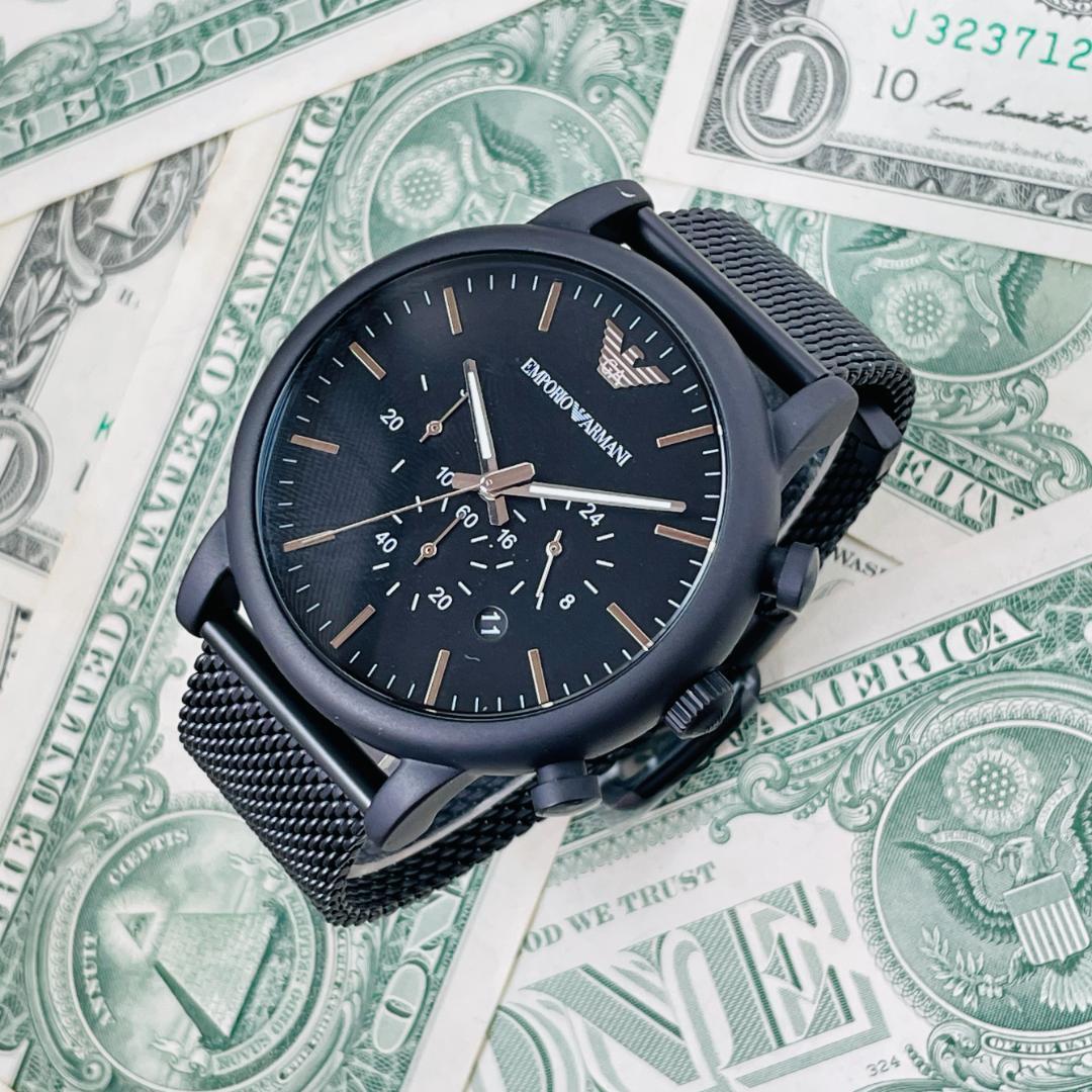  Shop Authentic Emporio Armani Sport Chronograph Black Dial Black Mesh Bracelet Watch For Men - AR1968 - Luxxuri