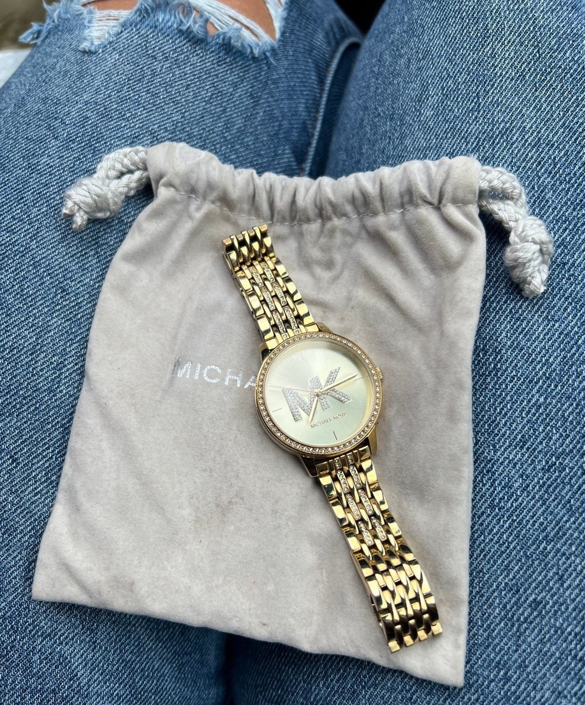  Shop Authentic Michael Kors Melissa Pave Gold Dial Gold Steel Strap Watch for Women - MK4371 - Luxxuri