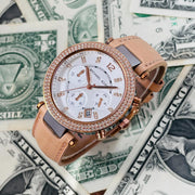  Shop Authentic Michael Kors Parker Chronograph White Dial Tan Leather Strap Watch for Women - MK5633 - Luxxuri
