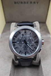  Shop Authentic Burberry The City Grey Dial Black Leather Strap Watch for Men - BU9362 - Luxxuri