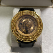  Shop Authentic Versace V Metal Icon Gold Dial Black & Gold Strap Watch for Women - VLC030014 - Luxxuri