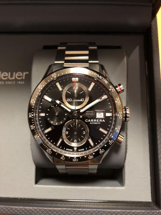  Shop Authentic Tag Heuer Carrera Automatic Chronograph Black Dial Silver Steel Strap Watch for Men - CBM2110.BA0651 - Luxxuri