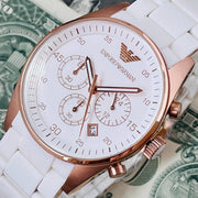  Shop Authentic Emporio Armani Sportivo White Dial White Rubber Strap Watch For Men - AR5919 - Luxxuri