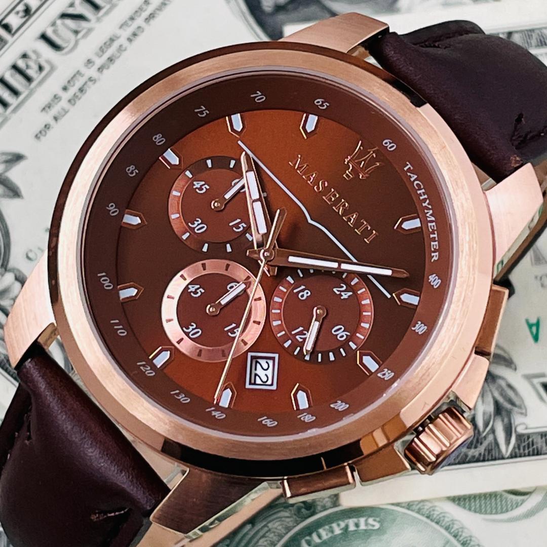  Shop Authentic Maserati Successo Brown Dial Brown Leather Strap Watch For Men - R8871621004 - Luxxuri