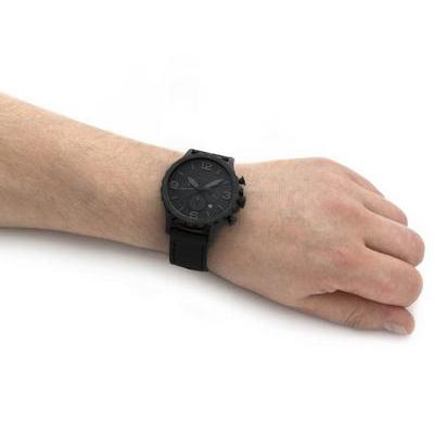 Shop Authentic Fossil Nate Chronograph Black Dial Black Leather Strap Watch for Men - JR1354 - Luxxuri