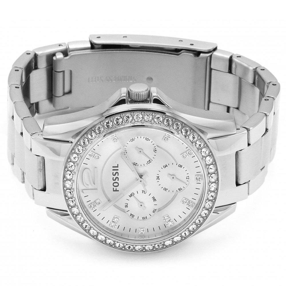  Shop Authentic Fossil Riley Multifunction Silver Dial Silver Steel Strap Watch for Women - ES3202 - Luxxuri