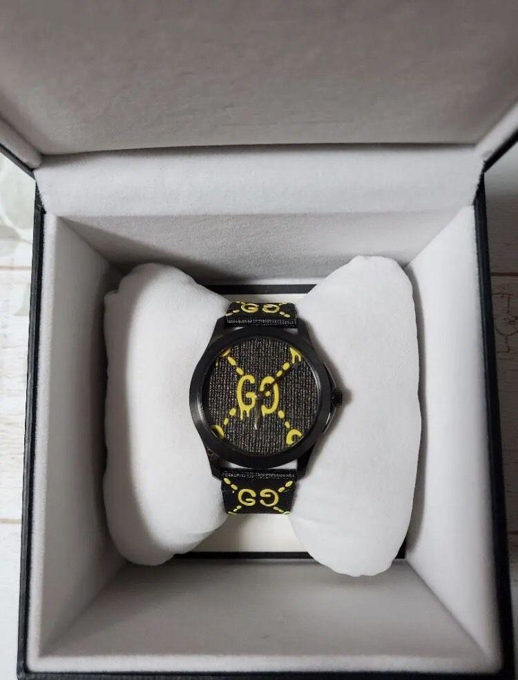  Shop Authentic Gucci G Timeless Ghost Black Dial Black Leather Strap Watch For Men - YA1264019 - Luxxuri
