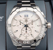  Shop Authentic Tag Heuer Aquaracer White Dial Silver Steel Strap Watch for Men - CAY1111.BA0927 - Luxxuri