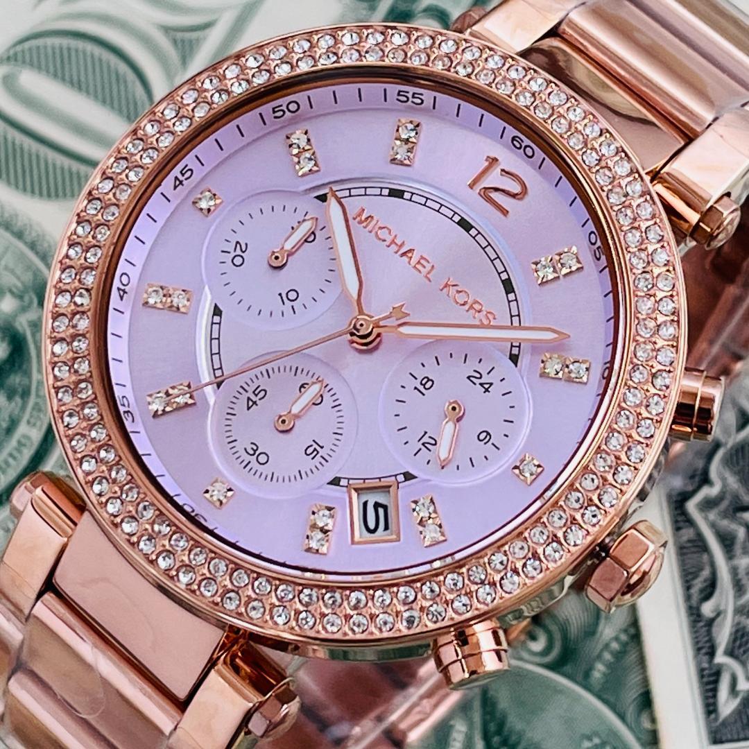  Shop Authentic Michael Kors Parker Purple Dial Rose Gold Steel Strap Watch for Women - MK6169 - Luxxuri