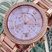  Shop Authentic Michael Kors Parker Purple Dial Rose Gold Steel Strap Watch for Women - MK6169 - Luxxuri
