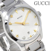  Shop Authentic Gucci G Timeless White Dial Silver Steel Strap Watch For Women - YA126572A - Luxxuri