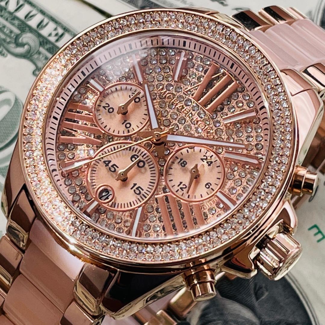  Shop Authentic Michael Kors Wren Crystals Rose Gold Dial Rose Gold Steel Strap Watch for Women - MK6096 - Luxxuri