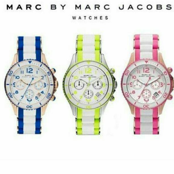  Shop Authentic Marc Jacobs Rock Chronograph White Dial White & Green Silicone Strap Watch for Women - MBM2592 - Luxxuri