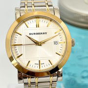  Shop Authentic Burberry Heritage White Dial Two Tone Stainless Steel Strap Watch for Men - BU1358 - Luxxuri