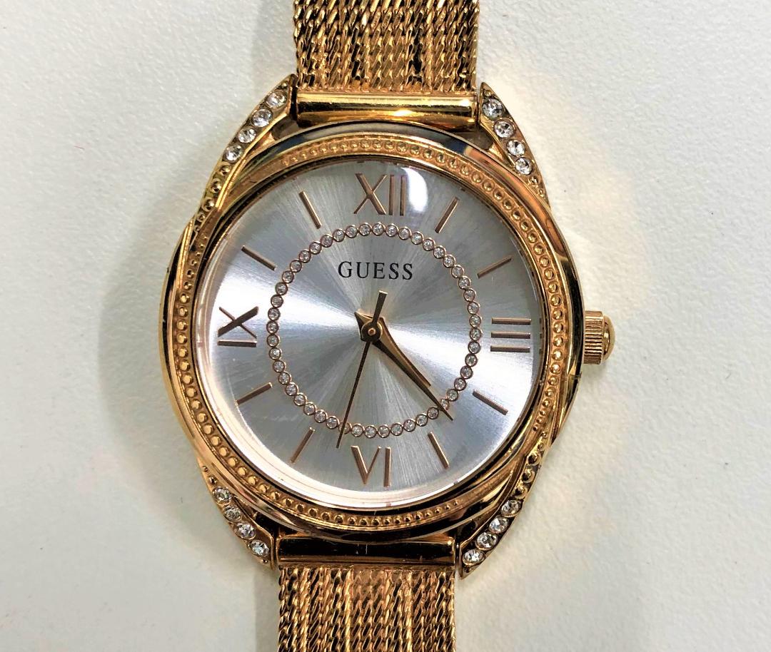  Shop Authentic Guess Whisper Silver Dial Rose Gold Mesh Bracelet Watch for Women - W1084L3 - Luxxuri