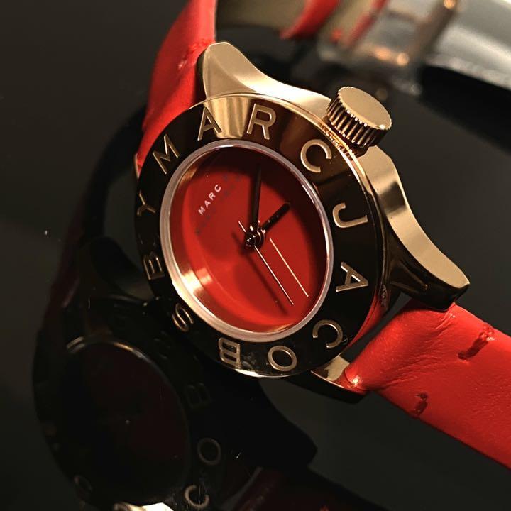  Shop Authentic Marc Jacobs Blade Red Dial Red Leather Strap Watch for Women - MBM1210 - Luxxuri