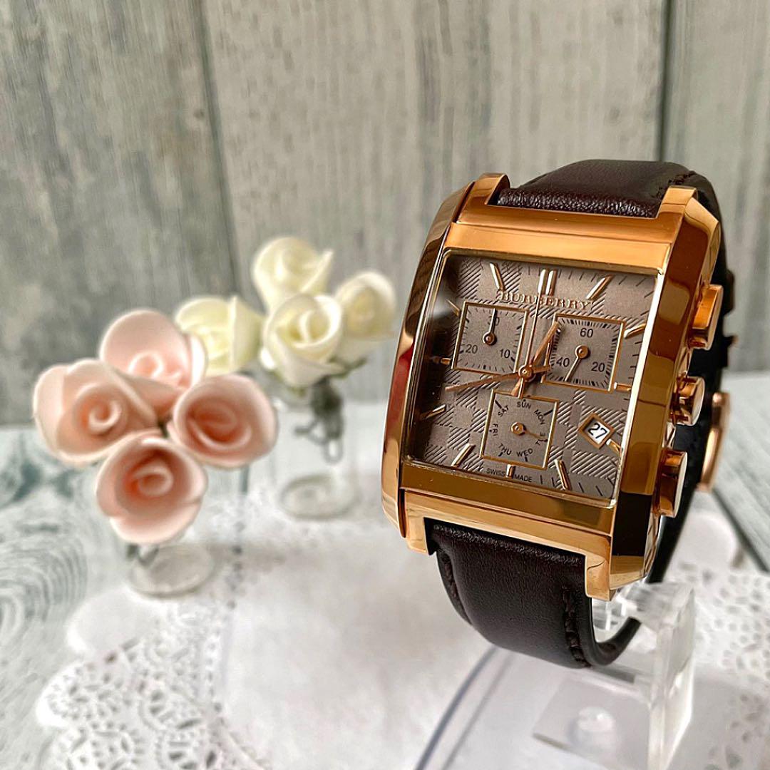  Shop Authentic Burberry Heritage Chronograph Square Grey Dial Brown Leather Strap Watch for Men - BU1566 - Luxxuri