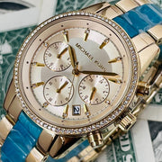  Shop Authentic Michael Kors Ritz Gold Dial Two Tone Steel Strap Watch for Women - MK6328 - Luxxuri