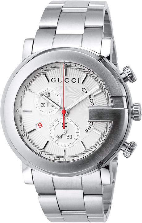  Shop Authentic Gucci G Chrono Chronograph White Dial Silver Steel Strap Watch For Men - YA101339 - Luxxuri