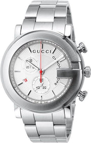  Shop Authentic Gucci G Chrono Chronograph White Dial Silver Steel Strap Watch For Men - YA101339 - Luxxuri