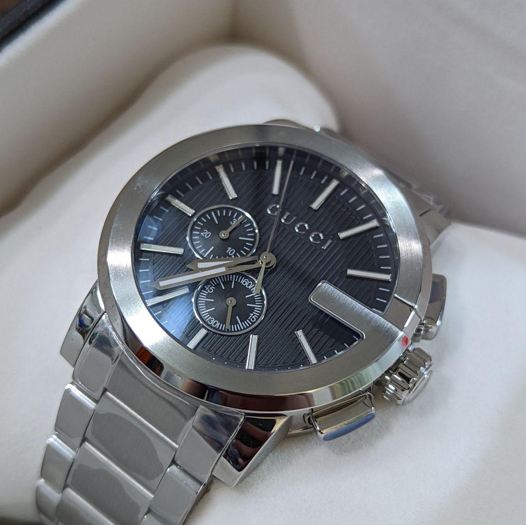  Shop Authentic Gucci G Chrono Black Dial Silver Steel Strap Watch For Men - YA101204 - Luxxuri