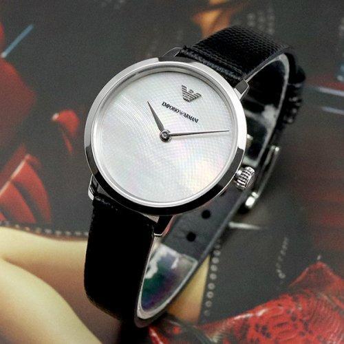  Shop Authentic Emporio Armani Modern White Dial Black Leather Strap Watch For Women - AR11159 - Luxxuri