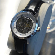  Shop Authentic Fossil Townsman Automatic Skeleton White Dial Black Leather Strap Watch for Men - ME3085 - Luxxuri