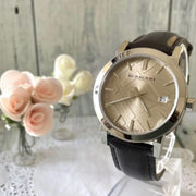  Shop Authentic Burberry The City Gold Dial Brown Leather Strap Watch for Men - BU9011 - Luxxuri