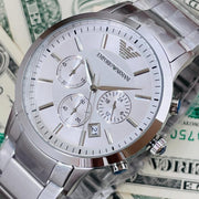  Shop Authentic Emporio Armani Renato Chronograph Cream Dial Silver Steel Strap Watch For Men - AR2458 - Luxxuri